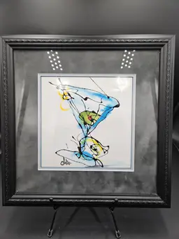 Watercolor Martini Glass Original Art Signed