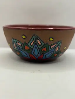 Ann Wrzosek-Manor  Terracotta Serving Bowl 6” Hand Painted