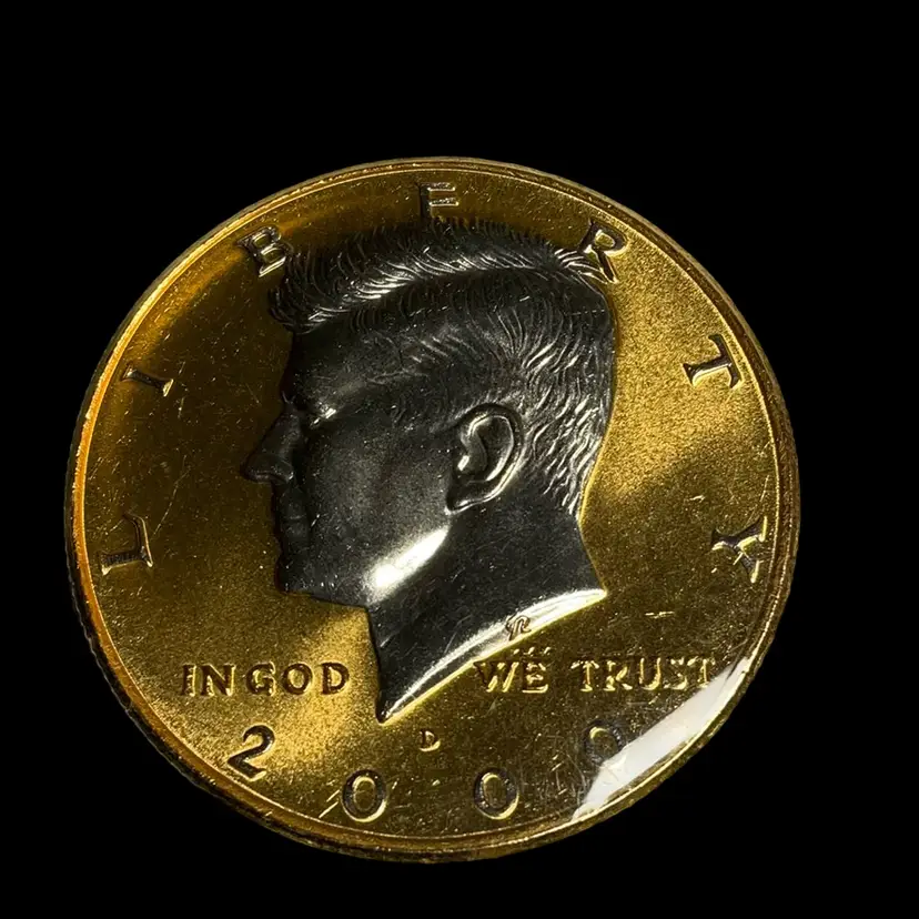 2000 Kennedy Half Dollar Denver Mint Enameled Silver And Gold Plated