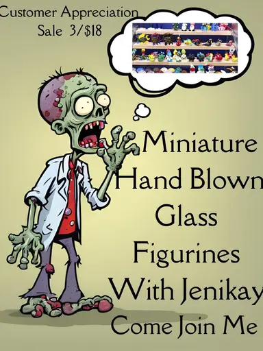 Art Glass Hand Blown Glass Miniature Figurines With Jenikay