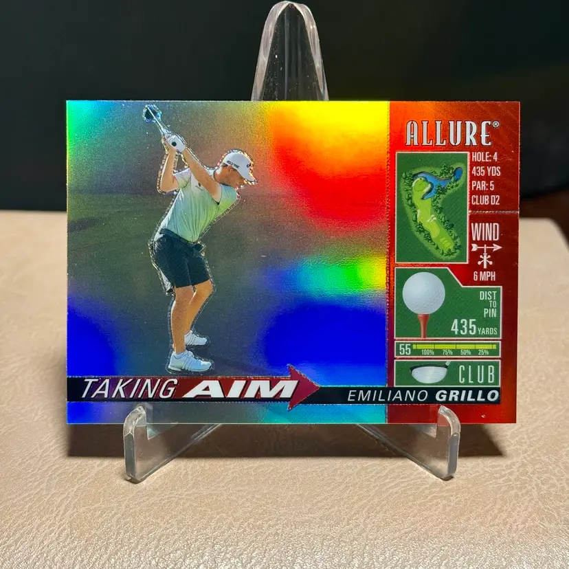 Emiliano Grillo 2026 Upper Deck Allure Golf #TA-17 Taking Aim Red Refractor PGA