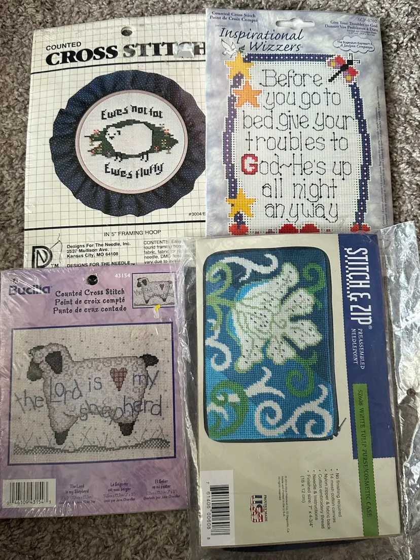 Lot Of Vintage Cross Stitch Craft Kits