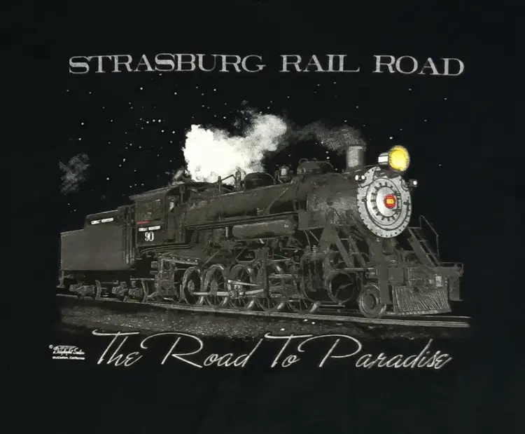 Vintage Strasburg Rail Road To Paradise t-shirt Train Caboose Track Locomotive