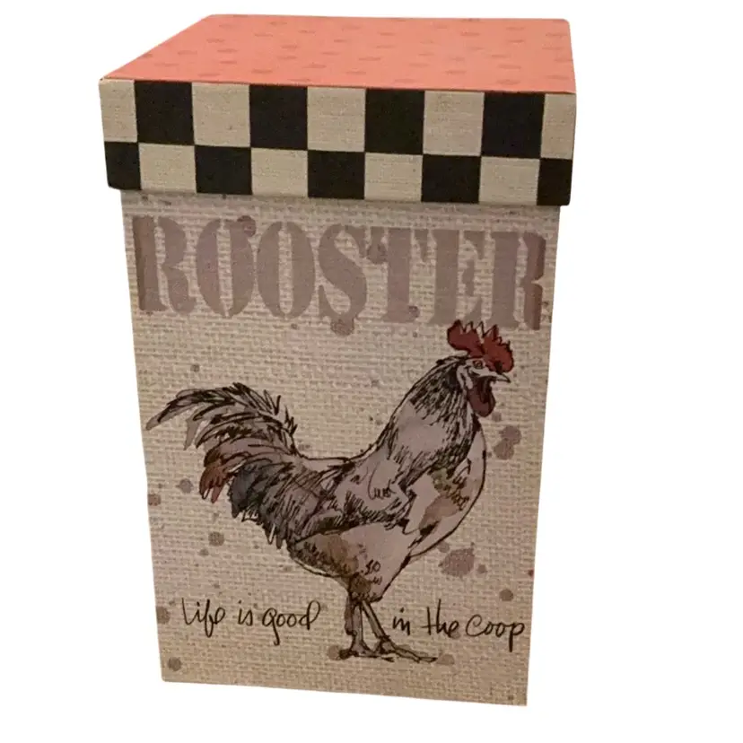 Decorative Rooster Box For Shelf Decor / Gifting Or Storage 7 1/2” X 4 1/2”