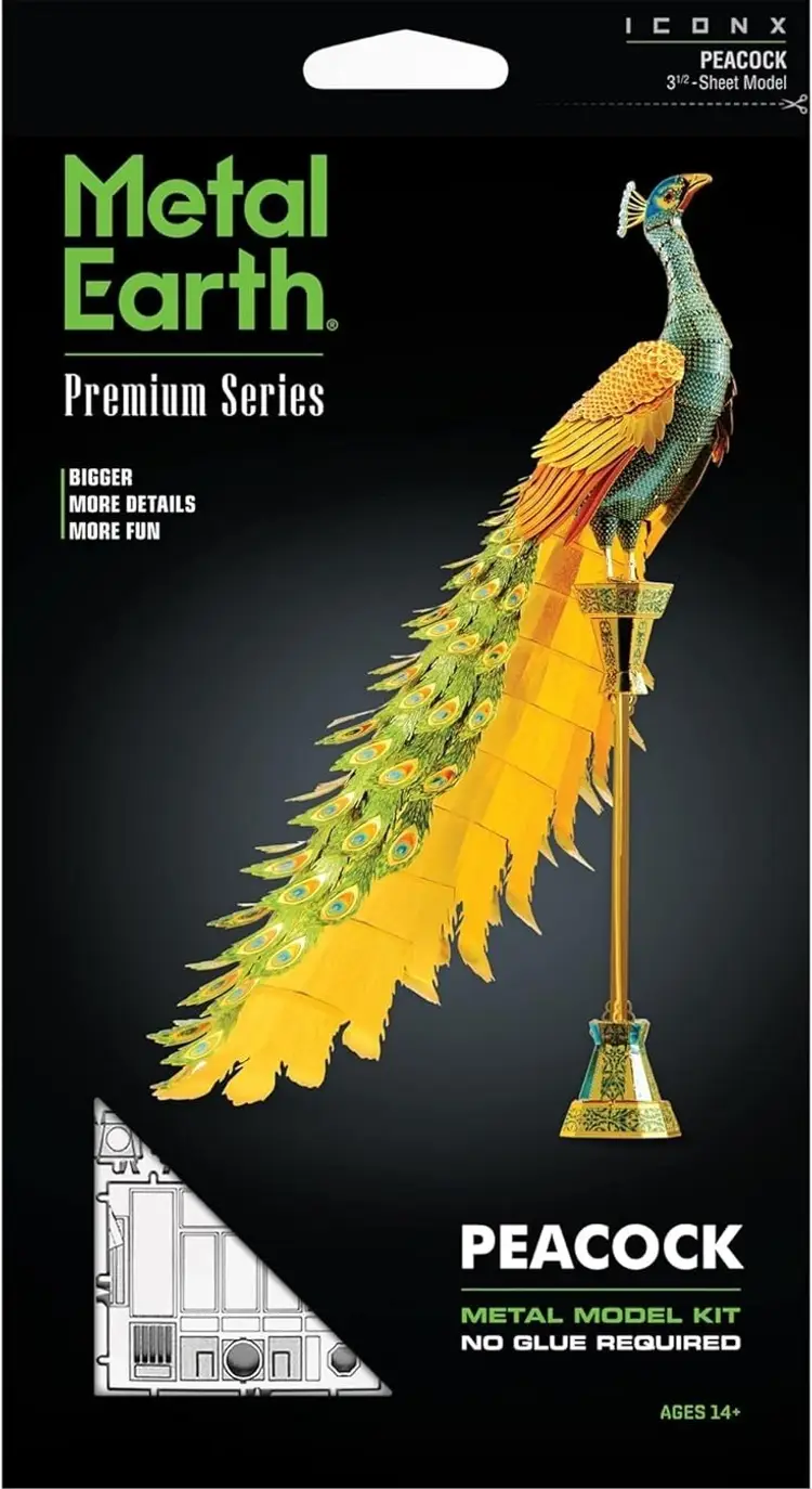 Fascinations Metal Earth Peacock Premium Series Model Kit Steel Model ICX112