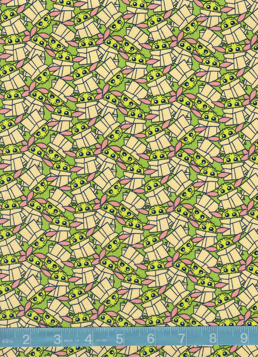 Star Wars Mandalorian Grogu Baby Yoda Stack Cotton Fabric by the Yard – Cute Grogu Toss Fabric – Licensed Star Wars Quilt Fabric for Quilting, Crafts & Kids Sewing