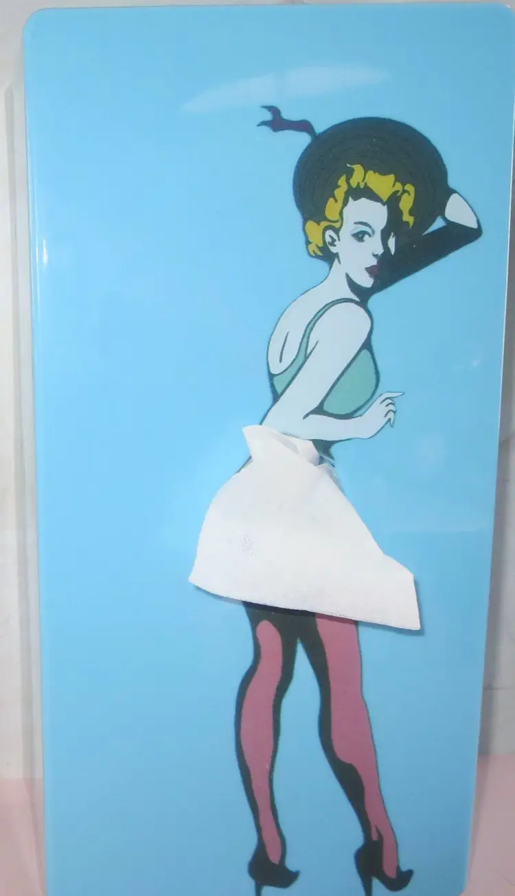 Vintage Pin Up Girl Tissue Box Table Top Or Wall Mount Home Decor Man Cave