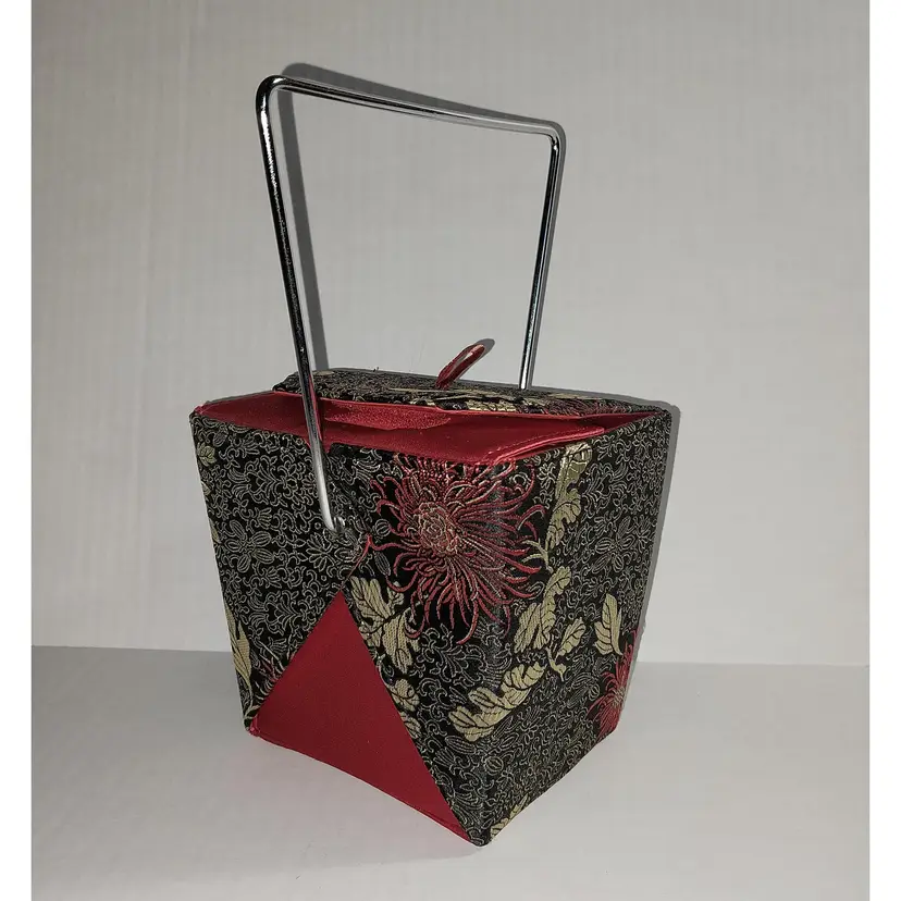 Vintage Y2K Yans NY Take Out Floral Handbag, Chinese Take Out
