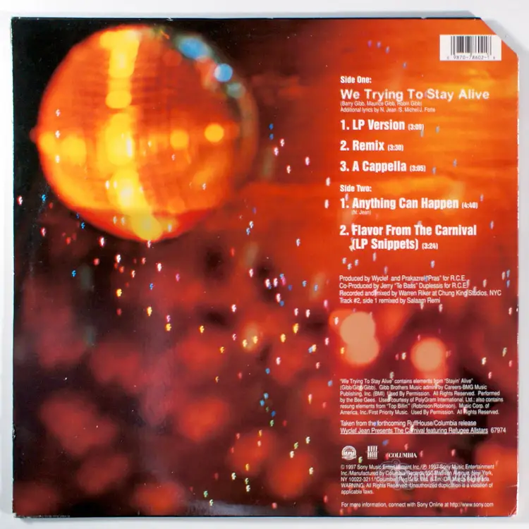 Wyclef Jean - We Trying To Stay Alive (12" Single) (1997) Vinyl •PLAY-GRADED•