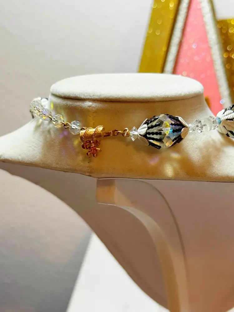 Vintage Vendome Glass Ab Crystal Necklace 15”