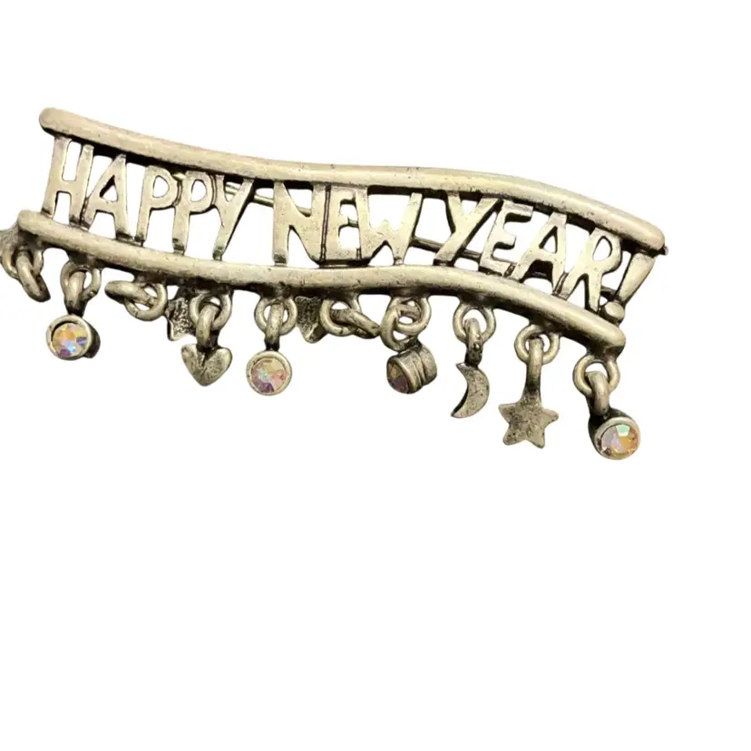 Happy New Year Brooch