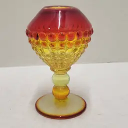 Vtg Viking Glass Yesteryear Hobnail Bud Vase