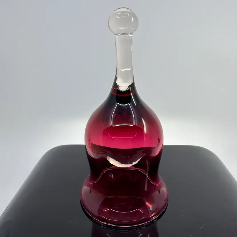 Pilgrim Glass Hand Made Cranberry Dinner Bell