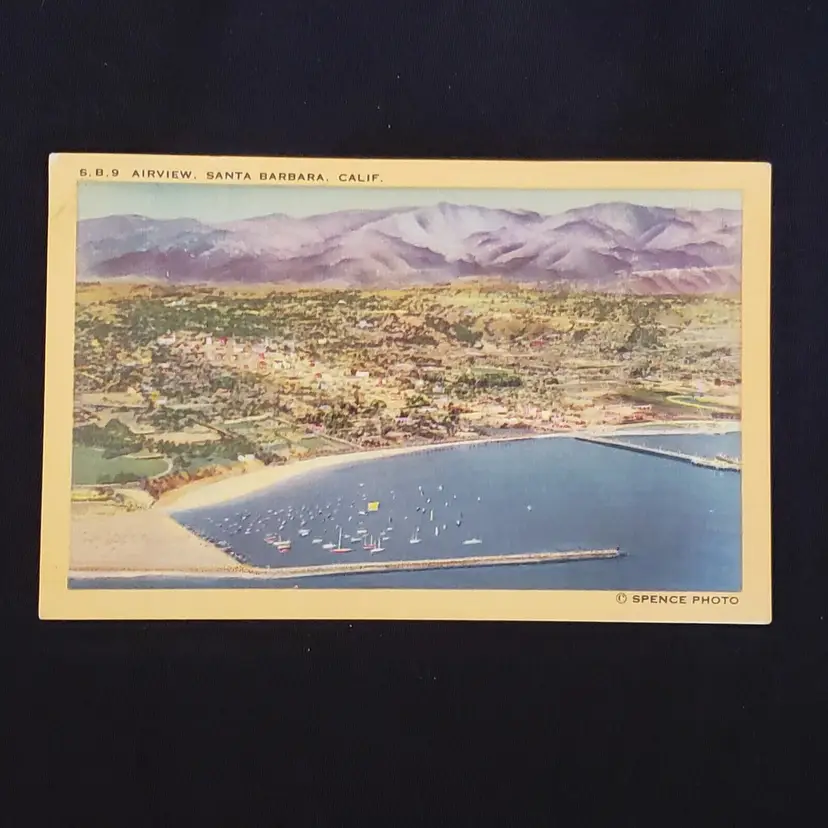 Postcard Santa Barbara California Aerial View Over unused unposted Vintage