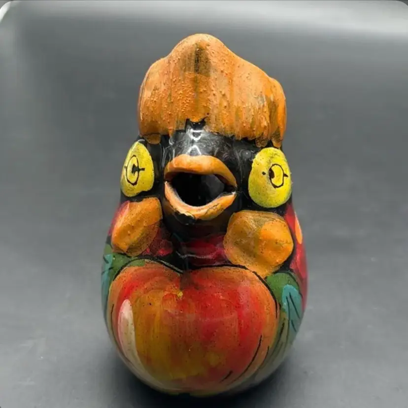 Hand painted rooster  creamer