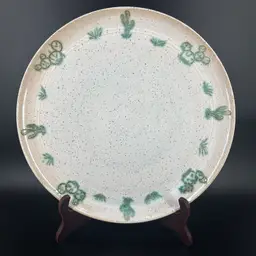 Studio Pottery Cactus Plate Signed