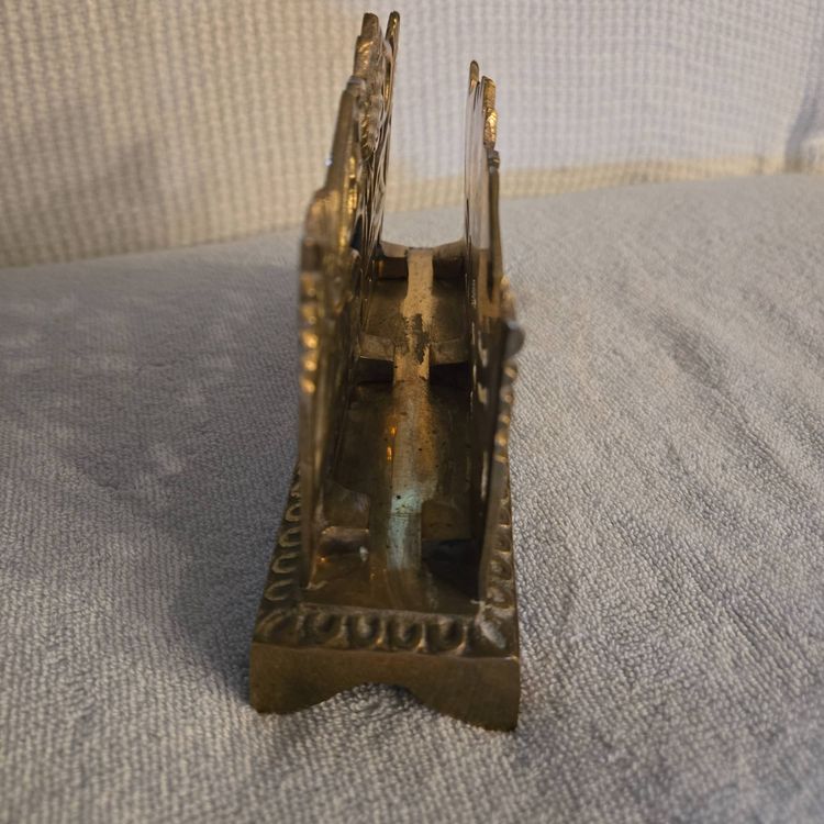 Vintage Art Nouveau Brass SunflowerLetter/Napkin Holder