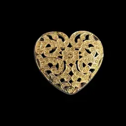 Napier Heart Shaped Brooch With Clear Rhinestones