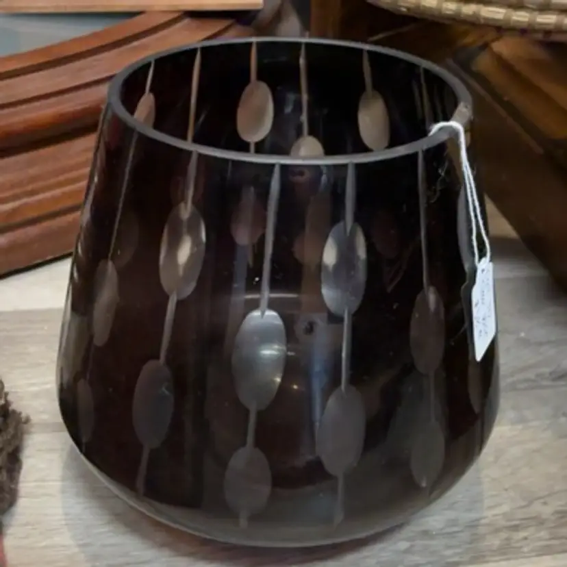 Amethyst Cut To Clear Wide Vase