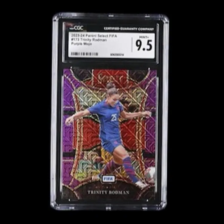 Trinity Rodman 2023/24 Panini Select FIFA Purple Mojo USWNT CGC 9.5