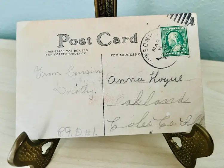 Antique Joyful Easter Dancing Rabbit Postcard