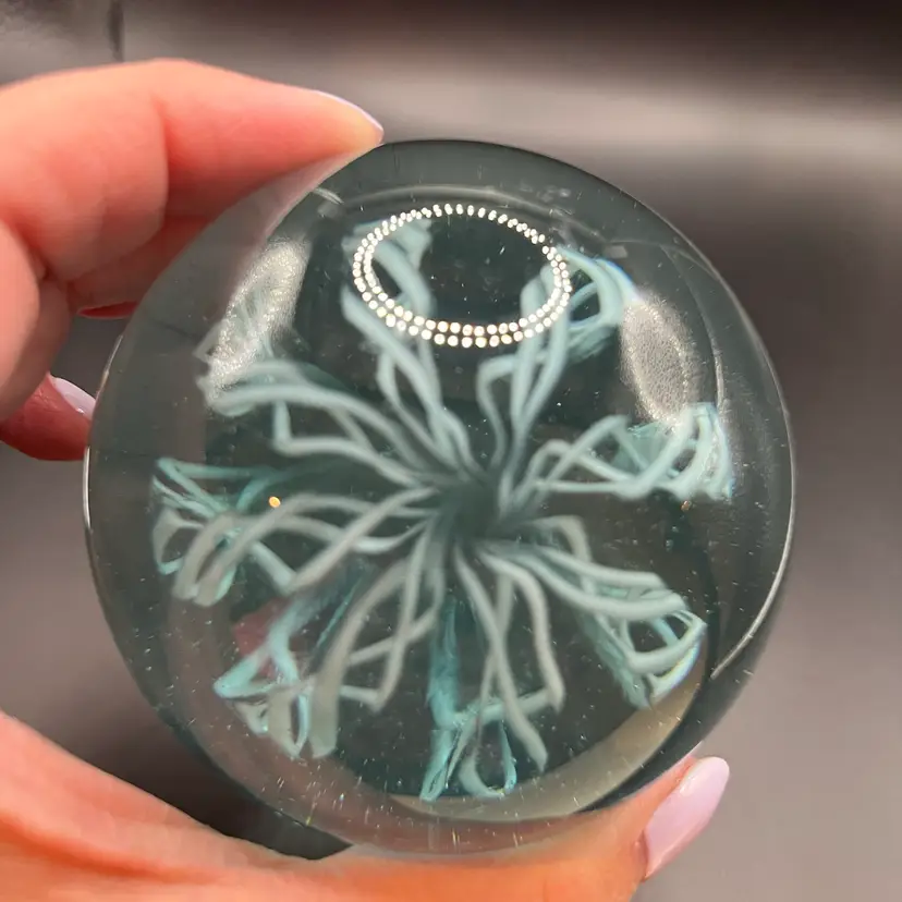 Art Glass Paperweight Has A Few Blemishes As Shown