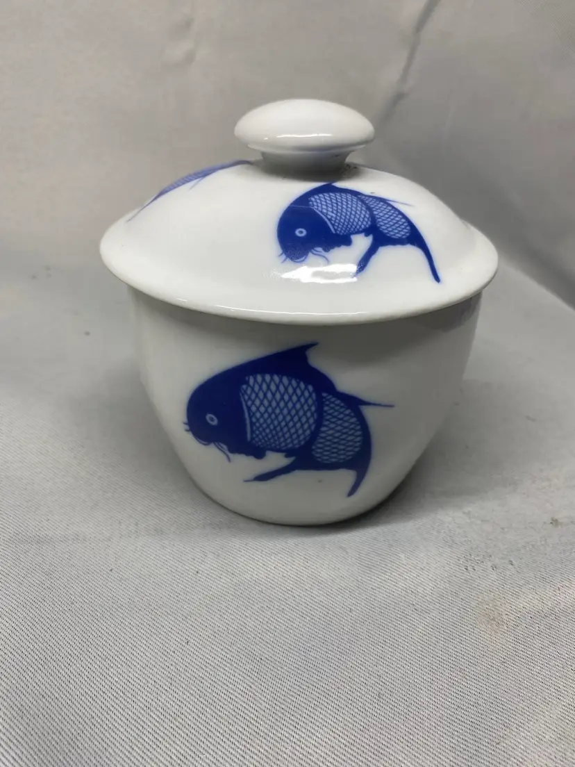 Vintage Koi Fish Covered Bowl
