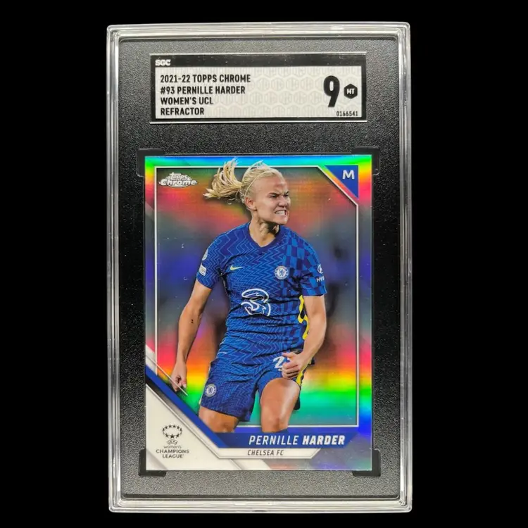 Pernille Harder 2021/22 Topps Chrome UWCL Refractor SGC 9 Soccer Card