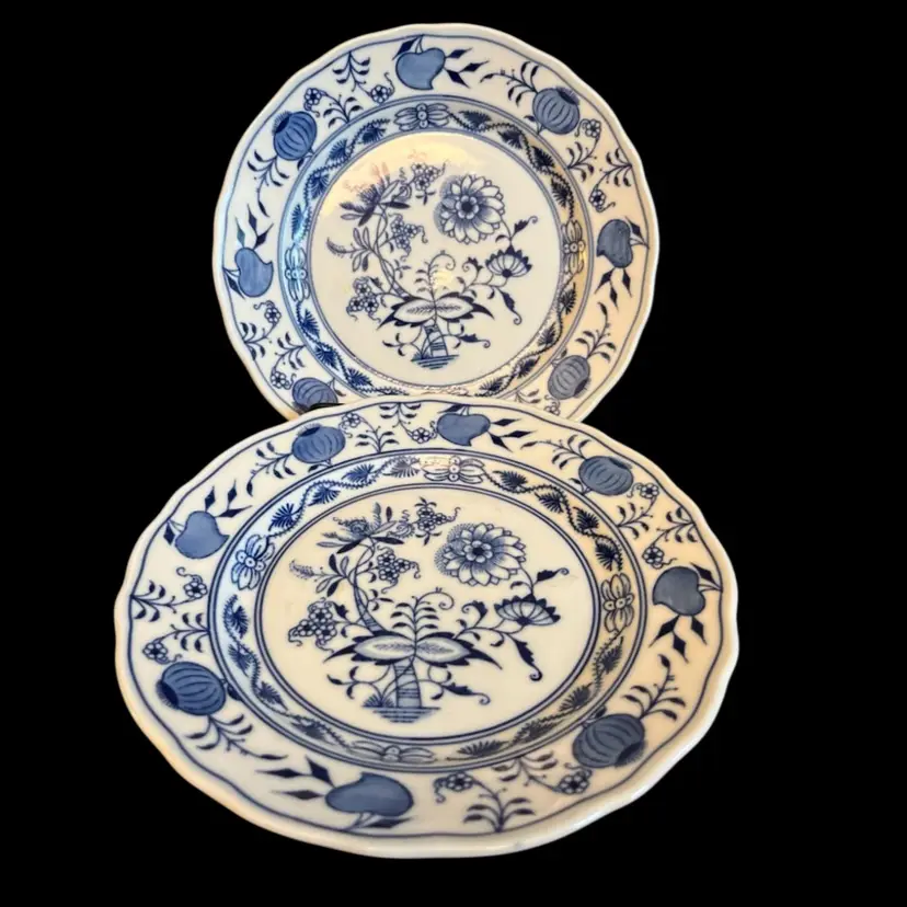 Vintage Zwiebelmuster BLUE ONION 7-1/2" Salad Plate ~ Set Of 2 ~ EUC