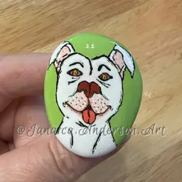 2210 Painted Stone Fridge Magnet