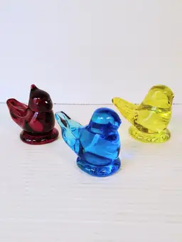 Blue Bird of Happiness Set Red Cardinal Yellow Canary
