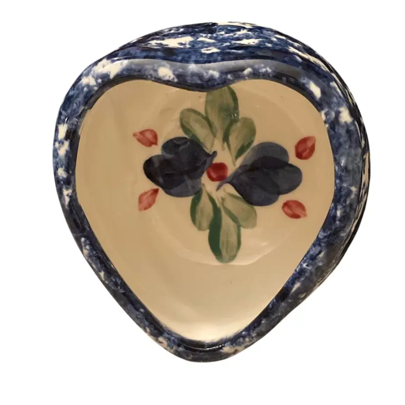 Heart Shaped Ceramic Bowl Signed Gail Pittman