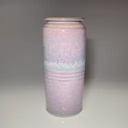 Bruning Studio Art Pottery Tall Vase Lavender Blue Drip Glaze 9.5"