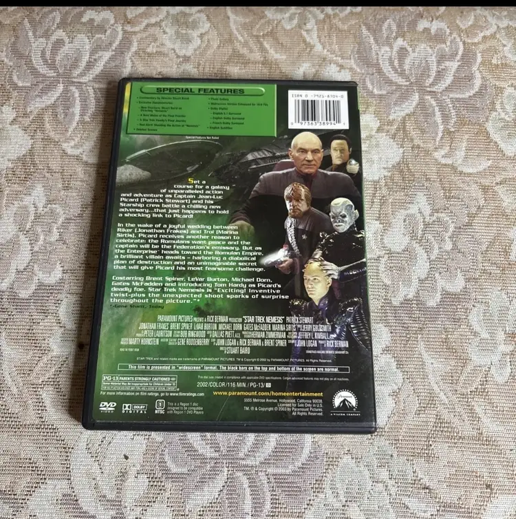Star Trek Nemesis DVD 2002 Widescreen Sci Fi Paramount Tested Movie Film