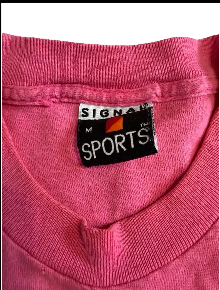 Vintage 1993 Cincinnati Cyclones Hockey by Signal Sports Pink T-Shirt - M