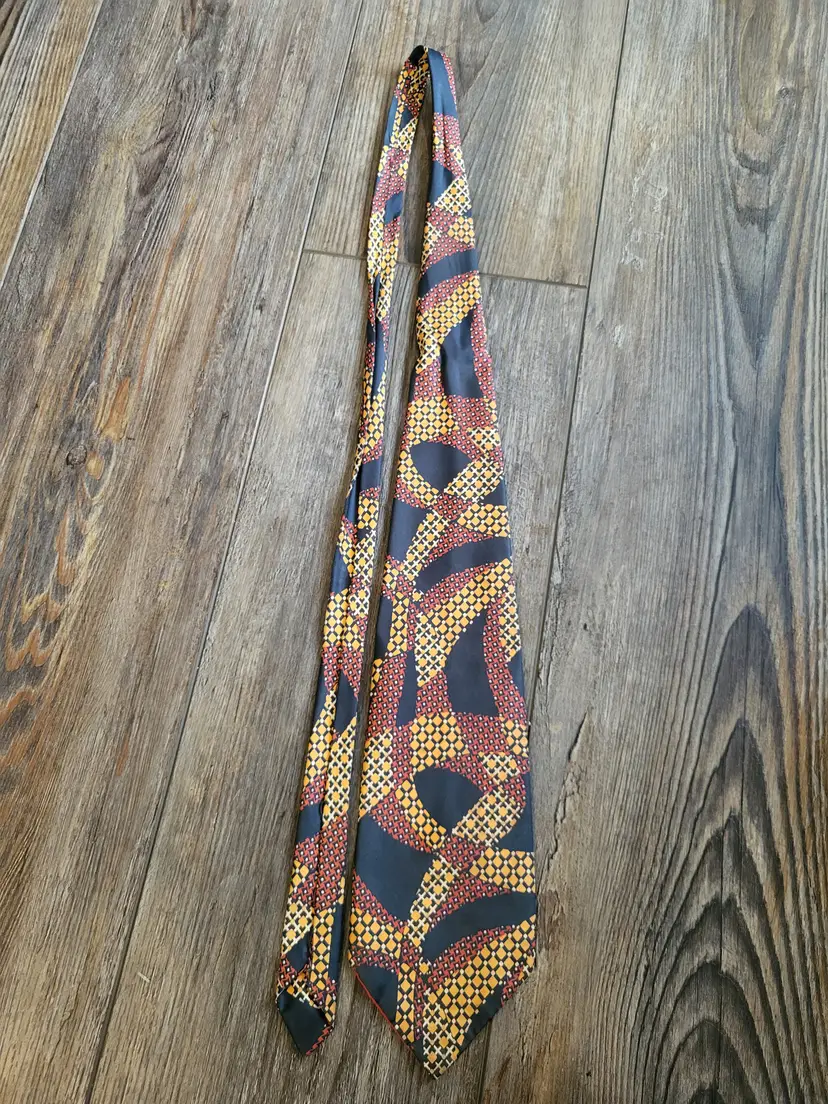 Vintage Silk Necktie Made In Poland 100% Silk Janina Krakow Krawaty