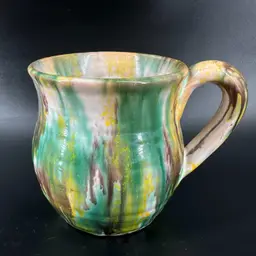 #01 - Williamsburg Pottery Pastel Coffee Cup Handmade