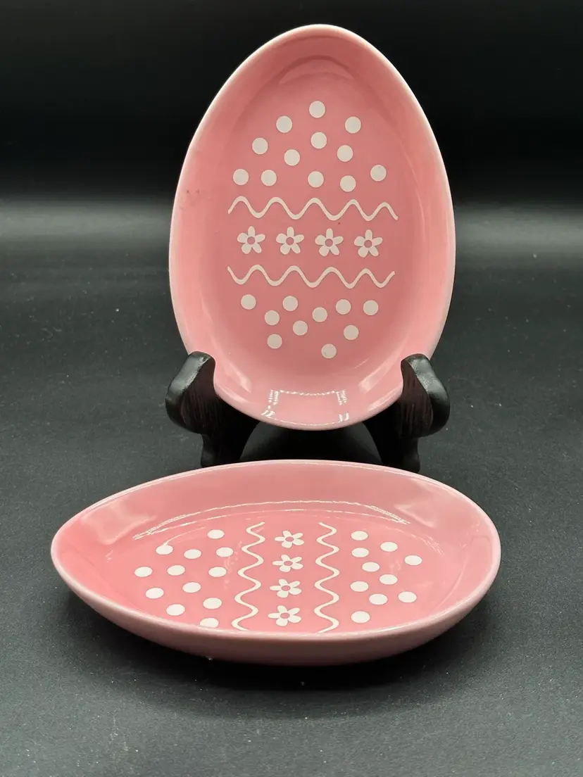 2-Vintage Easter Egg Trinket Dish