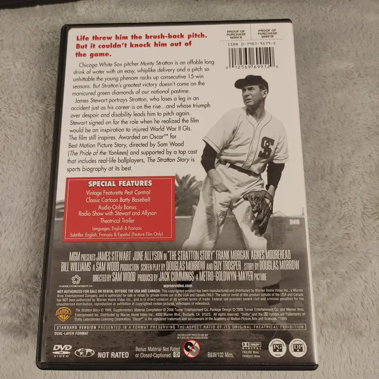 DVD. The Stratton Story. Used.
