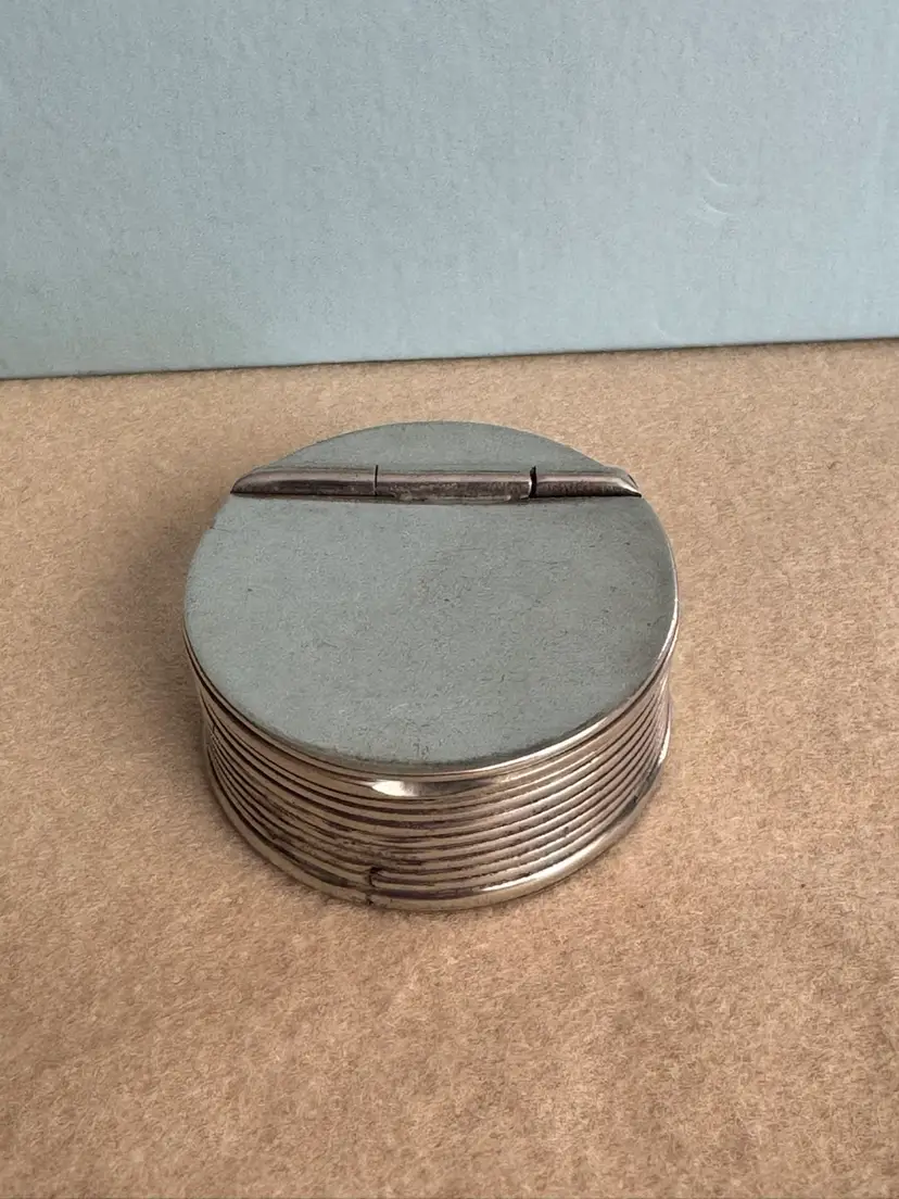 Pewter Snuff Box Pill Tobacco Holder