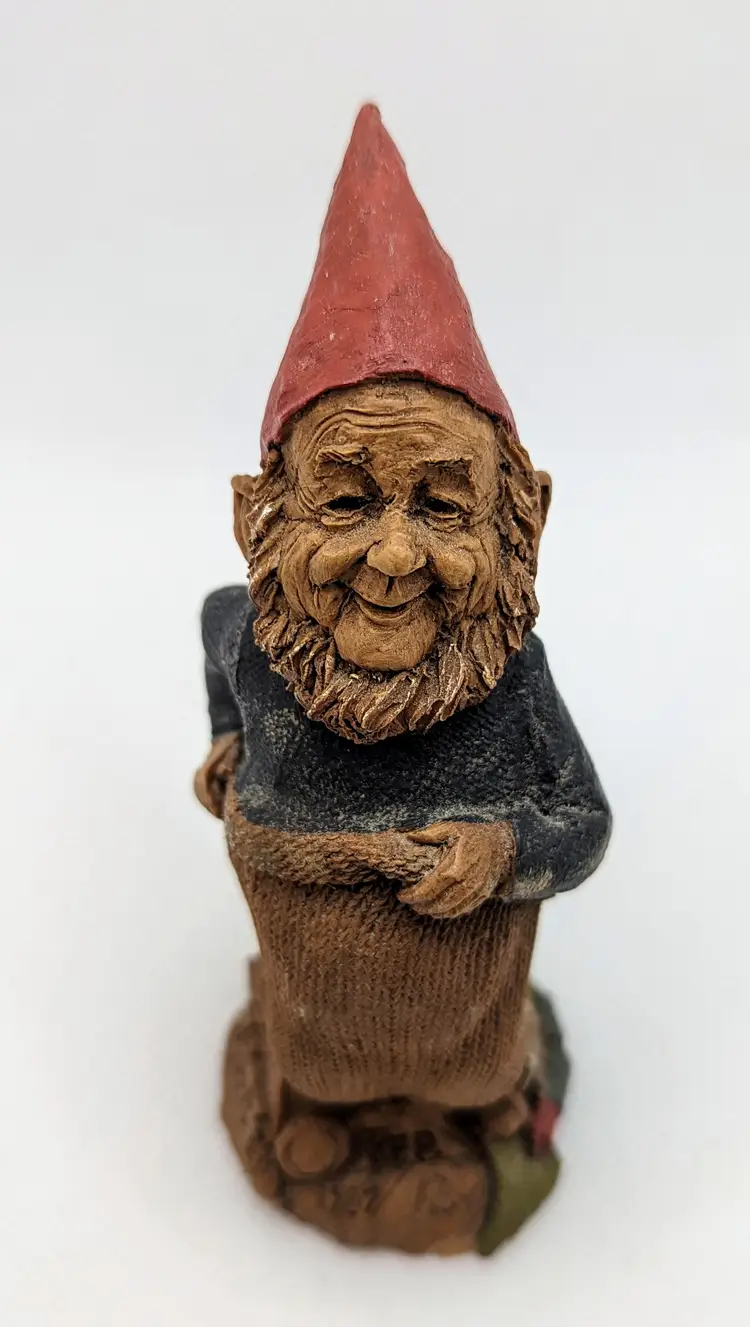 Tom Clark Vintage 1987 Wooden Gnome Figure #75 Artist Signed Vintage Sculpture