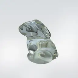 Sitting Glass Bunny Paperweight