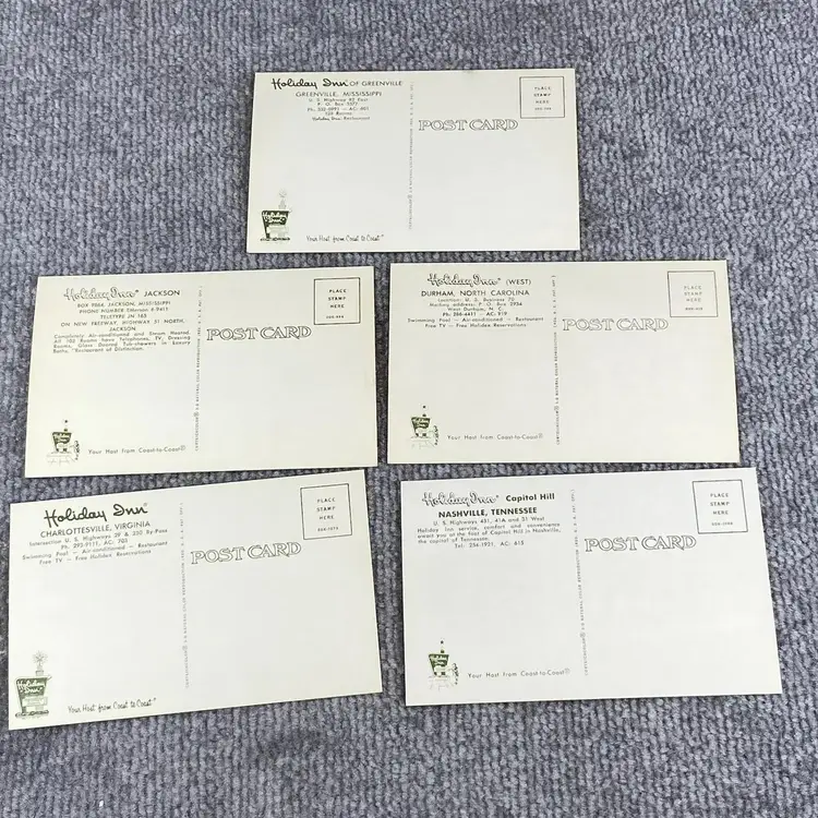 Vintage Postcard Holiday Inn Hotel Lot of 5 Photographs Standard Coast To Coast
