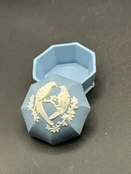 JCM Marked Trinket Box Birds Wedgwood Style