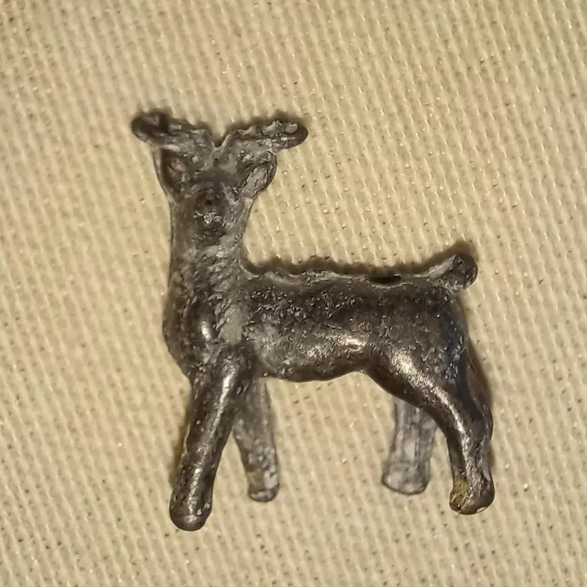 Vintage Pewter Reindeer Tiny Figurine/Charm