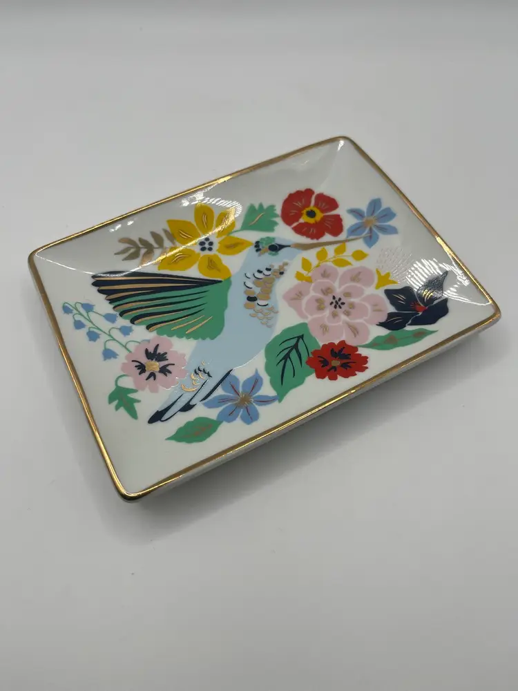 Paper Source Trinket Dish Floral Hummingbird