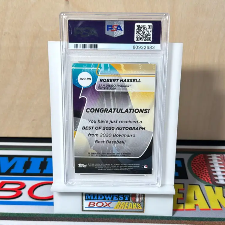 2 Robert Hassell (Padres/Nationals)  2020 Bowman’s Best Auto PSA 9