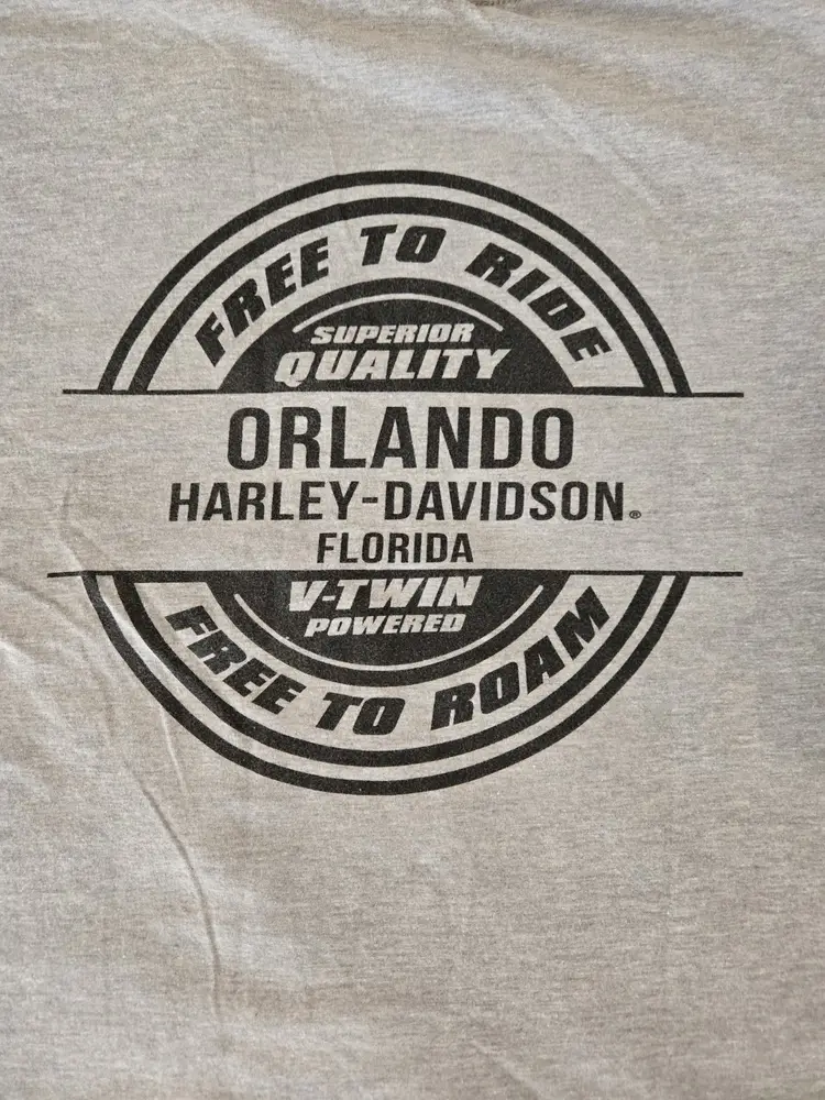 Harley Davidson Motorcycles Size Medium Orlando Florida Shirt Free To Ride Roam