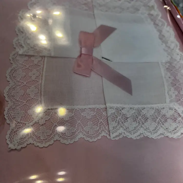 010 Vintage New Old Stock Women’s Hanky White Lacey