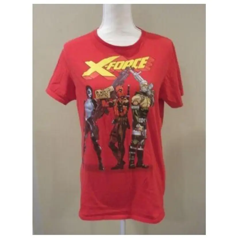 Marvel Deadpool X-Force Graphic T-Shirt Cotton Medium